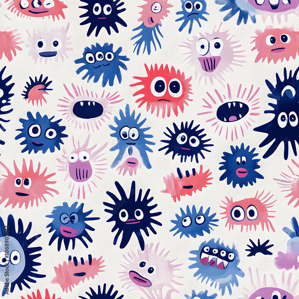 Fototapeta premium Seamless Floral Vector Pattern with Pink Flowers - Perfect for Spring Wallpaper Design
