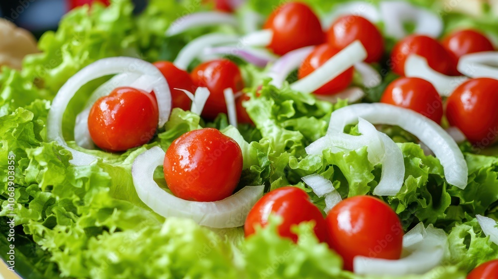 Fresh Salad with Cherry Tomatoes and Onions Fresh Salad with Cherry Tomatoes and Onions