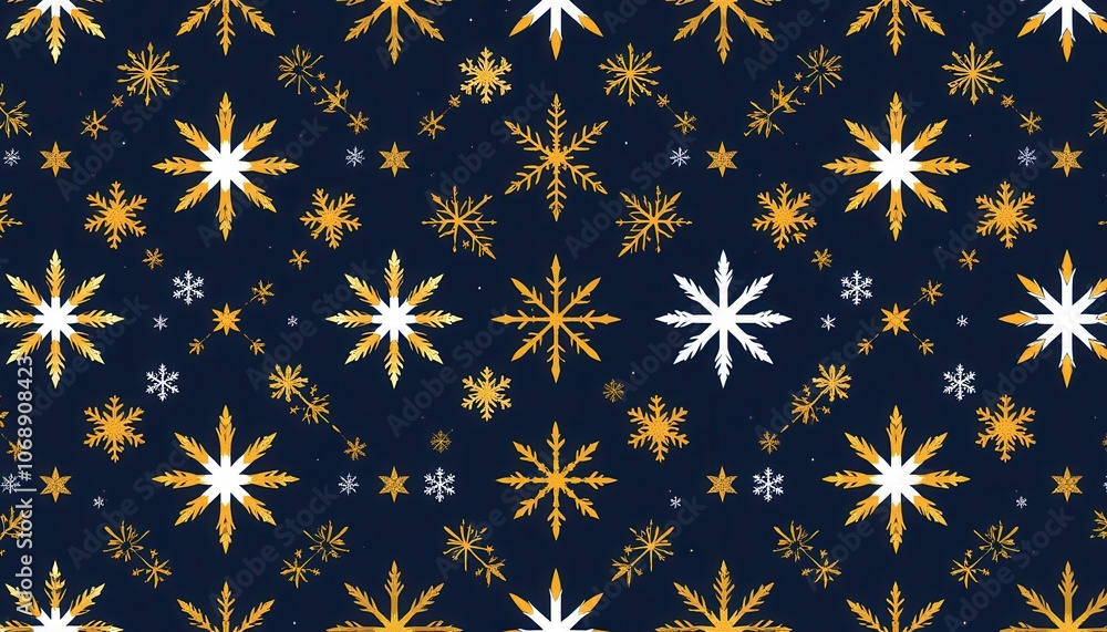 Seamless Elegant Star and Snowflake Pattern Seamless Elegant Star and Snowflake Pattern