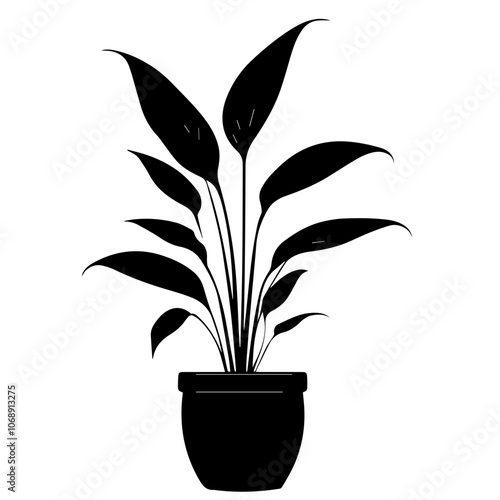 A graceful peace lily plant in a decorative pot showcasing its elegant leaves, perfect for enhancing home decor and bringing a touch of nature indoors