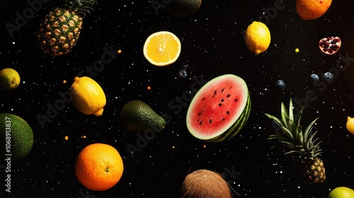 Fruit Floating in Space