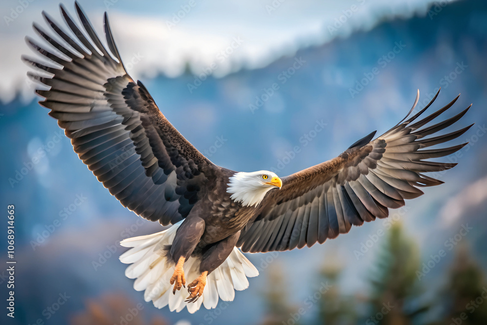Fototapeta premium american bald eagle in flight