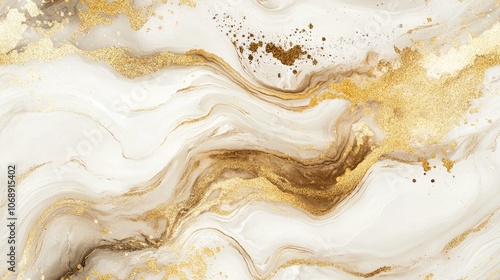 Wallpaper Mural Seamless marble pattern with abstract golden waves handmade surface featuring acrylic painting on canvas Torontodigital.ca