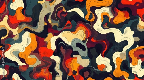 Wallpaper Mural Seamless pattern featuring captivating abstract shapes and vibrant colors perfect for textile design and interior decor Torontodigital.ca