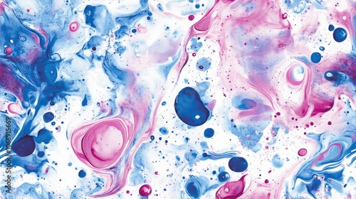 Seamless liquid watercolor splash pattern featuring fantasy light blue pink and purple hues for modern card design and ethereal graphics