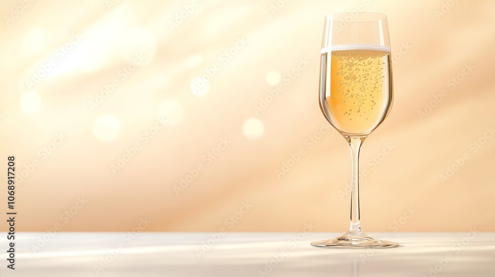 Sparkling Champagne Flute with Festive Background Celebration Holiday Party New Year Sparkling Champagne Flute with Festive Background Celebration Holiday Party New Year