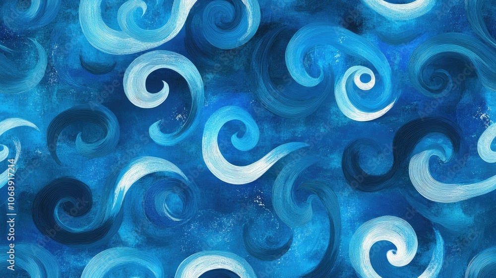 Seamless abstract blue pattern with fluid acrylic swirls perfect for textile design or digital backgrounds Seamless abstract blue pattern with fluid acrylic swirls perfect for textile design or digital backgrounds