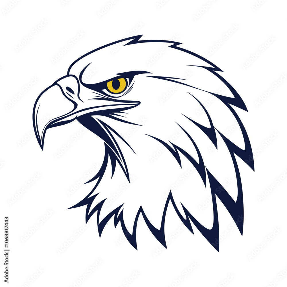 Eagle Face Icon Vector Illustration Art for Wildlife and Nature-Inspired Design Eagle Face Icon Vector Illustration Art for Wildlife and Nature-Inspired Design