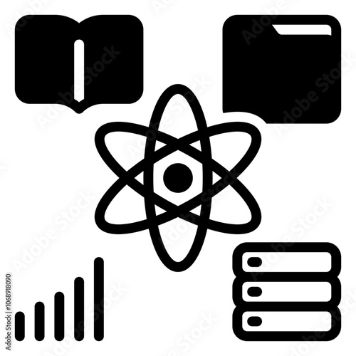 Data Science icon, glyph icon style