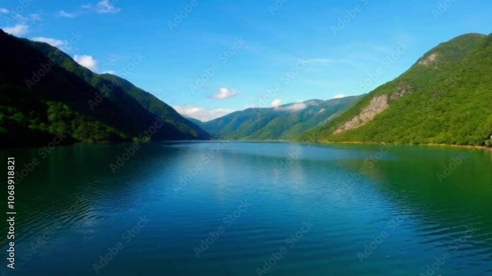 Tranquil Reflections: A Serene Lake Surrounded by Lush Mountains Tranquil Reflections: A Serene Lake Surrounded by Lush Mountains