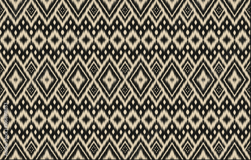 Geometric ethnic oriental ikat seamless pattern color oriental. Aztec ornament print. Design for background ,curtain, carpet, wallpaper, clothing, wrapping, Batik, vector illustration.