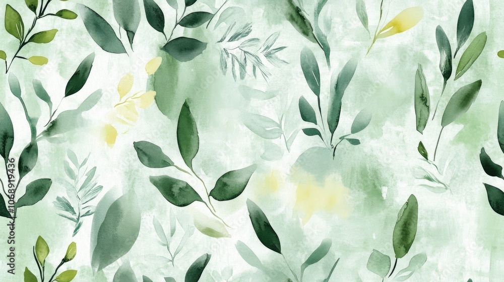 Seamless green watercolor pattern featuring delicate textures ideal for backgrounds and design projects Seamless green watercolor pattern featuring delicate textures ideal for backgrounds and design projects