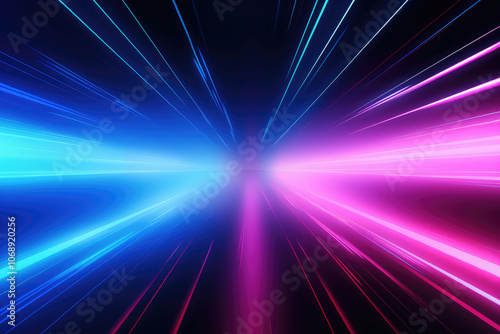 High-Speed Neon Light Explosion