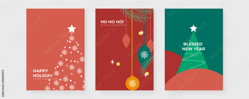 Colorful Christmas Card Designs with Festive Elements Colorful Christmas Card Designs with Festive Elements