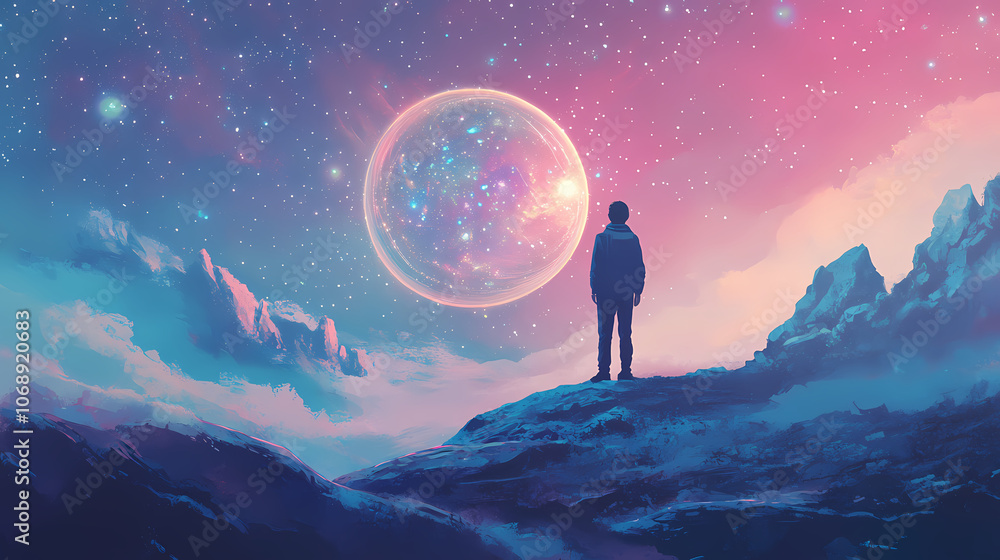 It moves gracefully through the cosmic void a symbol of humanitys neverending quest for knowledge and understanding. Cosmic. Illustration It moves gracefully through the cosmic void a symbol of humanitys neverending quest for knowledge and understanding. Cosmic. Illustration