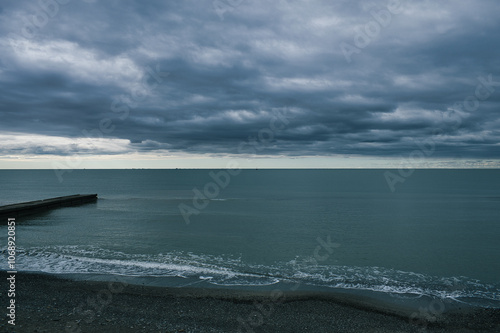 storm clouds over the sea