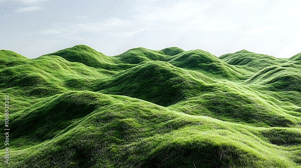 Green hills with rich grassy textures seamless edge for versatile use on transparent background Green hills with rich grassy textures seamless edge for versatile use on transparent background