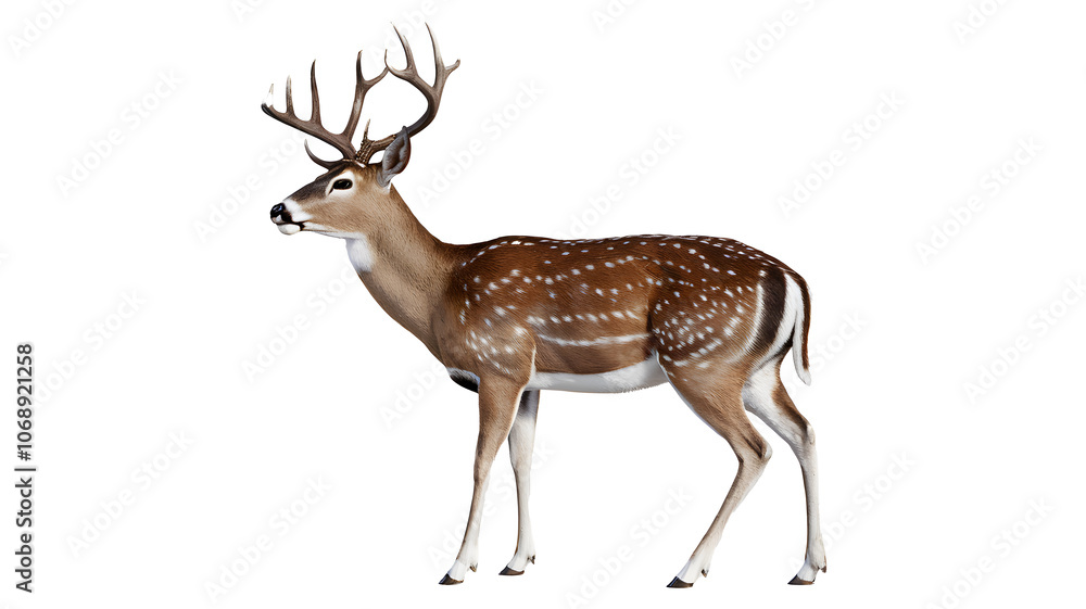 Wild deer isolated on Png Background. AI generated image Wild deer isolated on Png Background. AI generated image