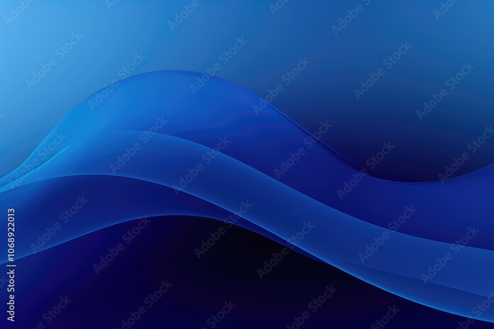Fototapeta premium Serene Blue Wavy Abstract Design
