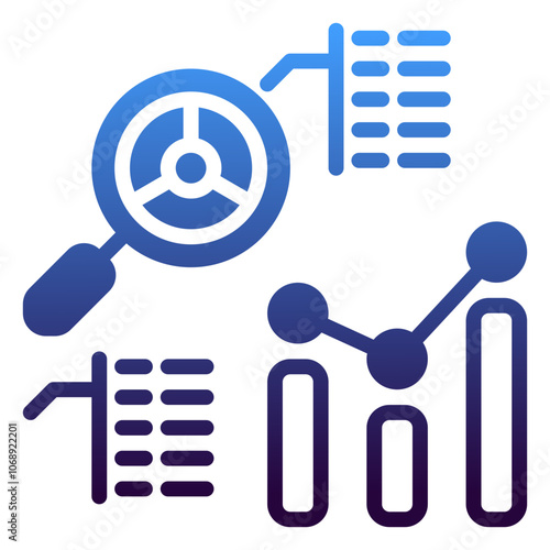 analysis icon, gradient icon style