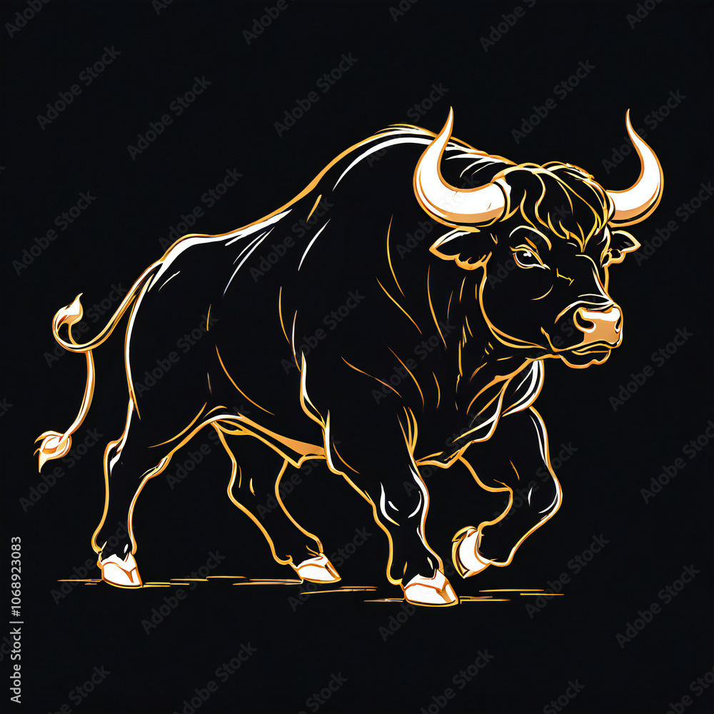 Obraz premium 荒々しい牛