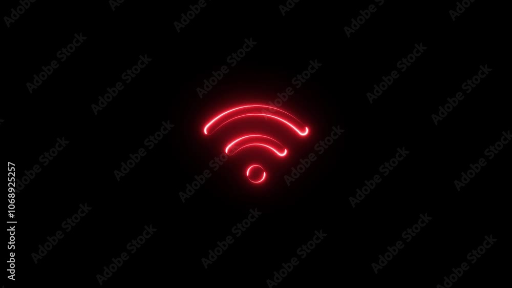 Wi-Fi signal Icon Animation on Black background. with a changing level of signal, wireless network icon. Wi-Fi signal Icon Animation on Black background. with a changing level of signal, wireless network icon.