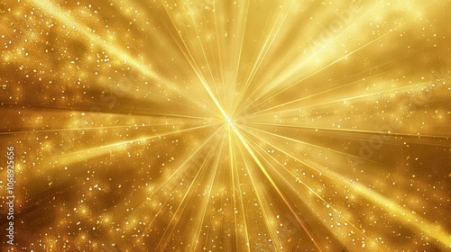 A luminous gold starburst texture background with radiating light effects