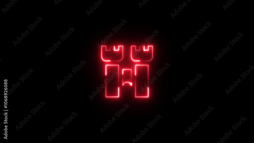 Glowing neon flash light icon isolated .neon light animation. Glowing neon flash light icon isolated .neon light animation.