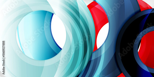 Circles, round elements, ring shapes premium background. Vector Illustration For Wallpaper, Banner, Background, Card, Book Illustration, landing page