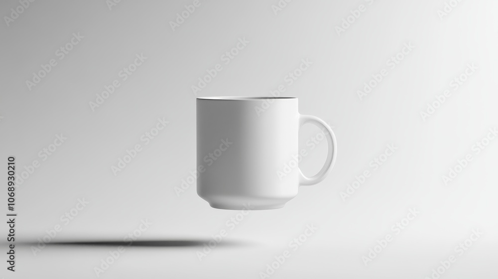 Floating coffee mug on white background. Mockup for graphic design or branding. Floating coffee mug on white background. Mockup for graphic design or branding.