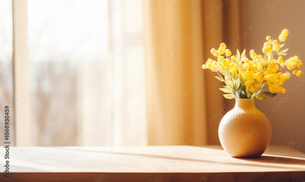 Serene Morning Light with Fresh Yellow Blossoms Serene Morning Light with Fresh Yellow Blossoms