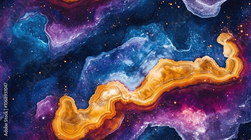 Vibrant galaxy tie dye pattern featuring geode slice designs and cosmic colors artistic background for textiles and wallpapers