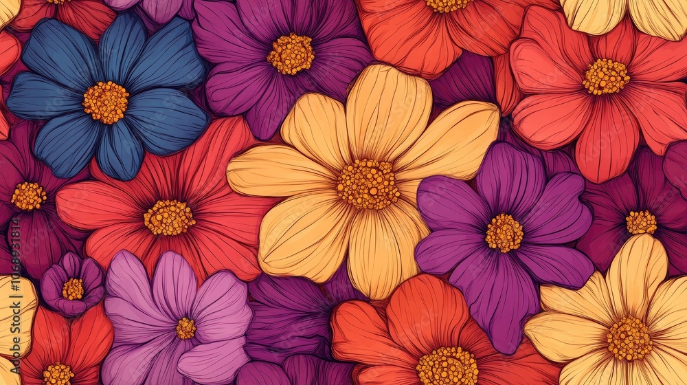 custom made wallpaper toronto digitalHand drawn seamless floral pattern featuring colorful abstract flowers perfect for textile design and creative projects