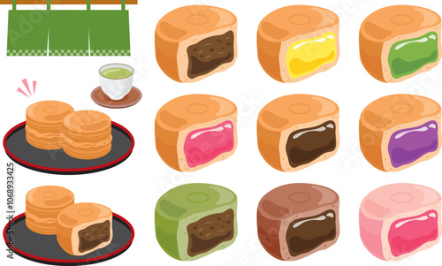 大判焼きのイラストセット