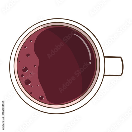 Coffe with bubble in the high angle view illustration, americano, caffeine drink, energy drink, coffe for rest, freshness drink