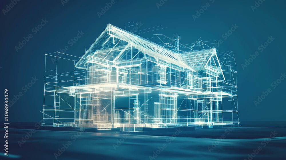 blueprint of house Generated AI 