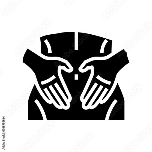 abdomen massage therapy glyph icon vector. abdomen massage therapy sign. isolated symbol illustration