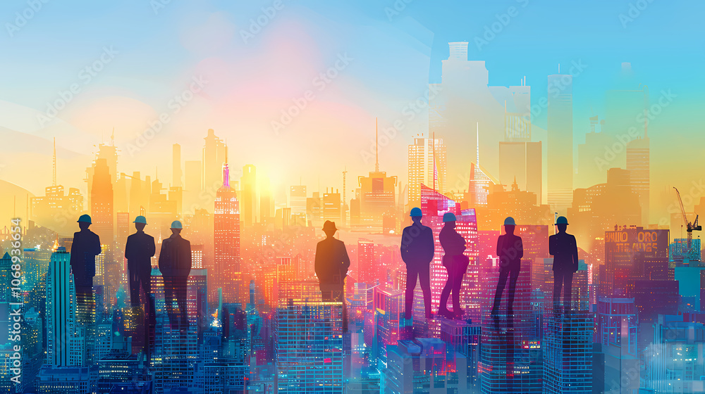 people at sunset Generated AI people at sunset Generated AI