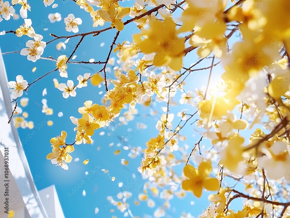 Yellow Flowers Blooming in Spring. Yellow Flowers Blooming in Spring.