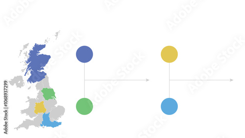 United kingdom map infographic presentation layout fully editable.