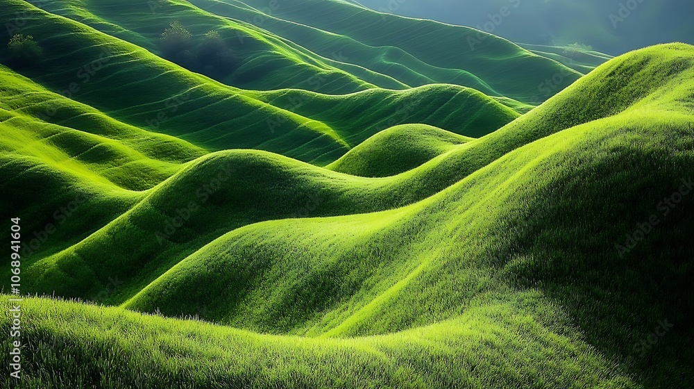 Vibrant grassy hills with natural textures rolling slopes isolated background Vibrant grassy hills with natural textures rolling slopes isolated background