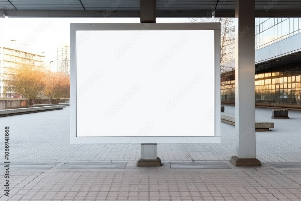 Fototapeta premium Urban Outdoor Blank Billboard at Dusk