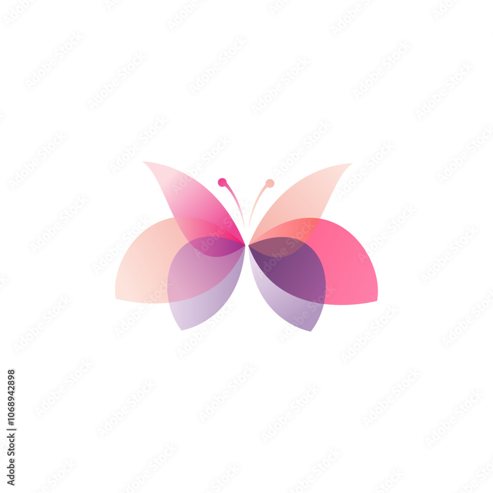 Colorful Abstract Butterfly Design with Soft Gradient Wings