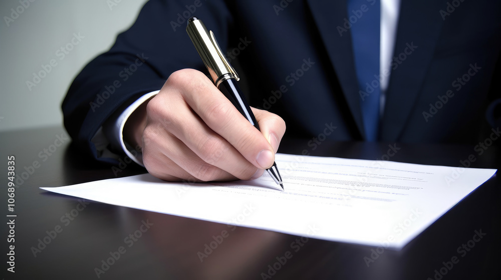 Executive Finalizing a Business Agreement Executive Finalizing a Business Agreement