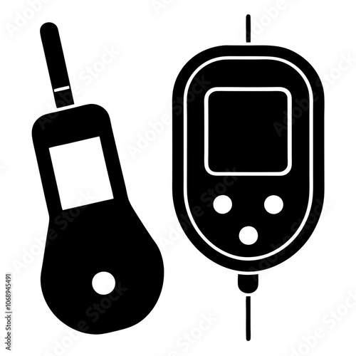 A Glucometer silhouette vector illustration 