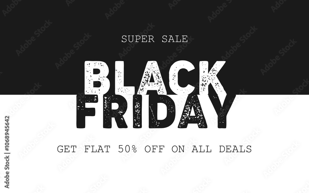 Fototapeta premium Black Friday super sale offer banner, black friday sale template