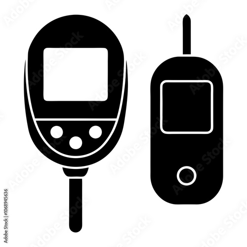 A Glucometer silhouette vector illustration 