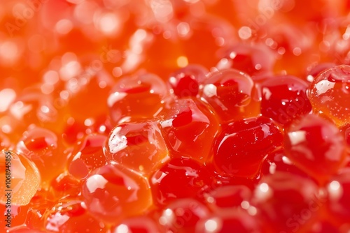  Fresh and wet natural red caviar. Image illustrated food for advertisement