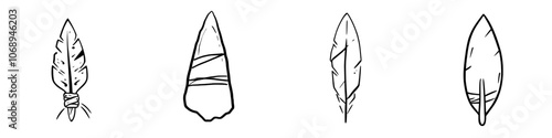 A hand-drawn outline of a modern stone knife illustration from ancient times