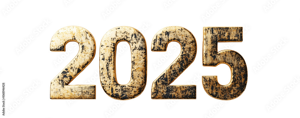 year 2025 golden symbol, 3d-illustration year 2025 golden symbol, 3d-illustration